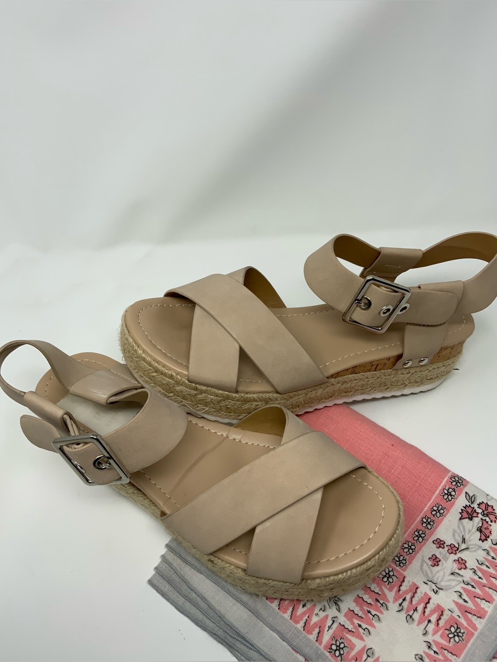 Soda Women’s Beige Espadrille Platform Sandals